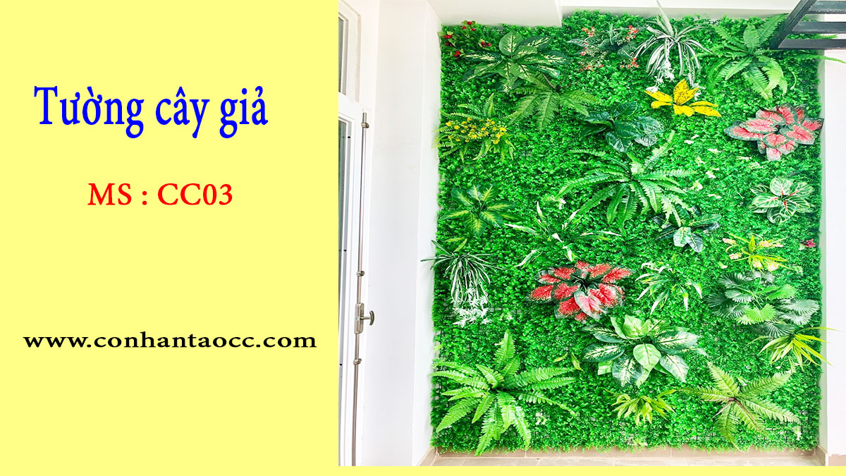 tường cây giả 