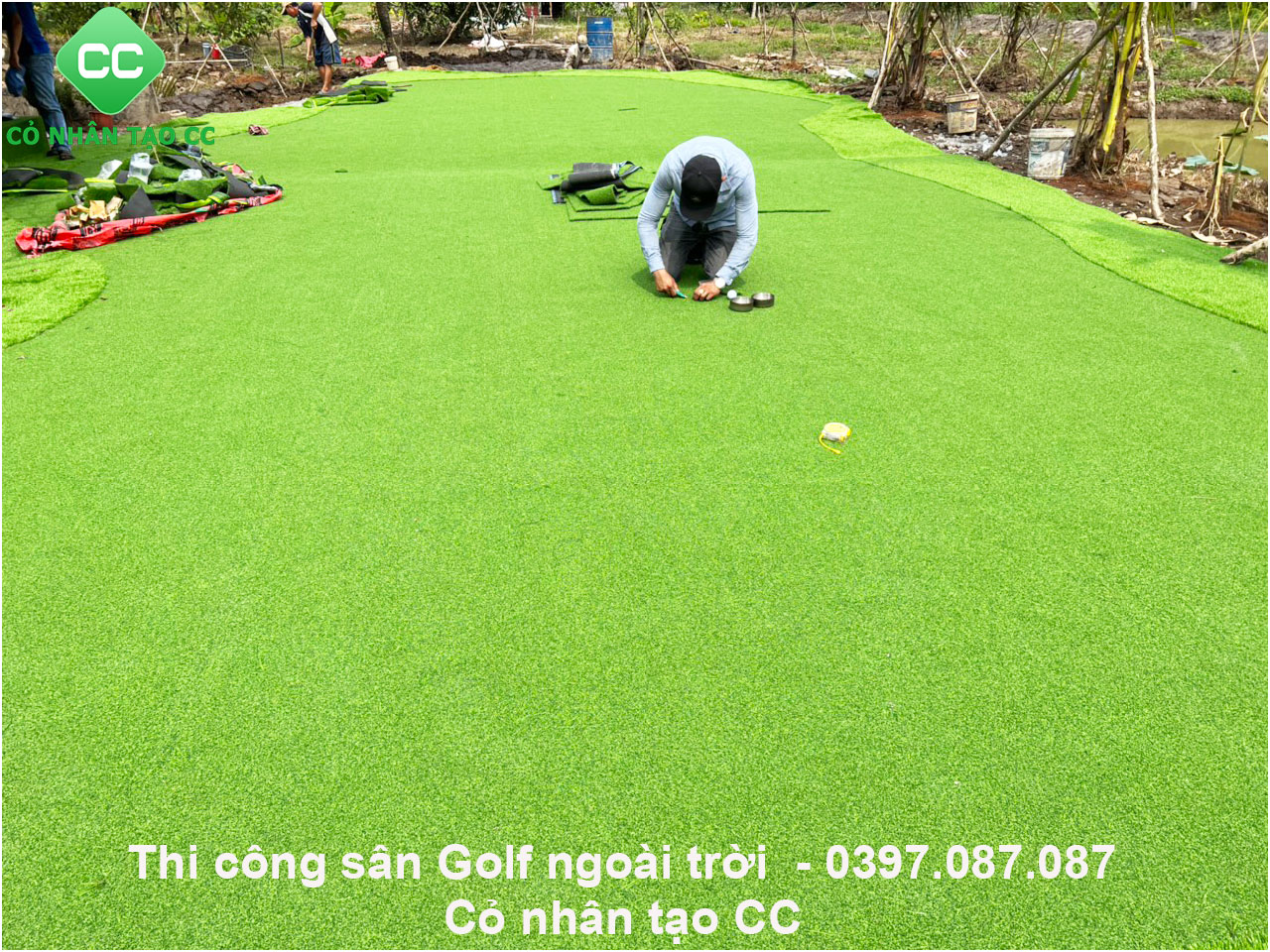thi công cỏ nhân tạo sân golf