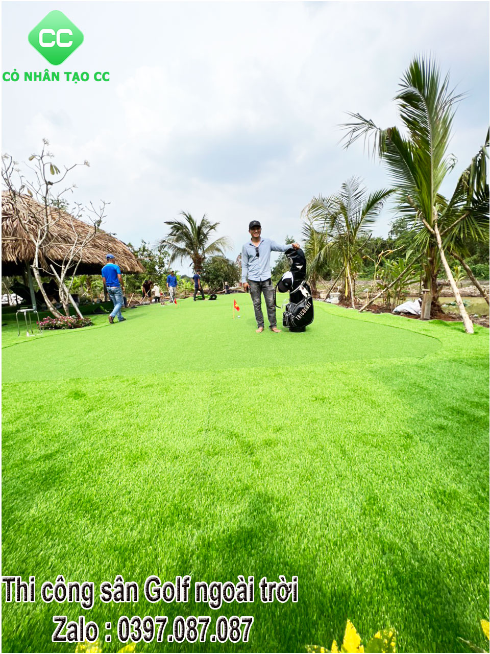 Thi công cỏ nhân tạo sân golf