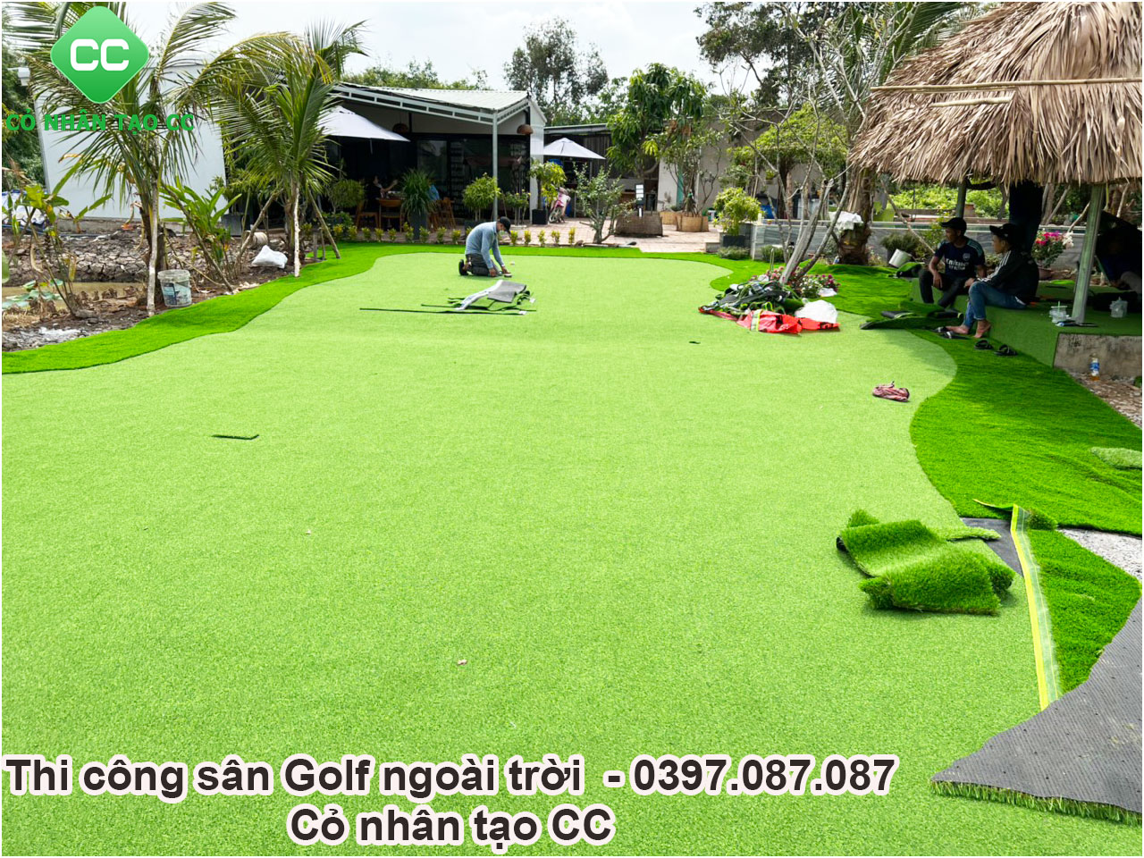 Thi công cỏ nhân tạo sân Golf ngoài trời