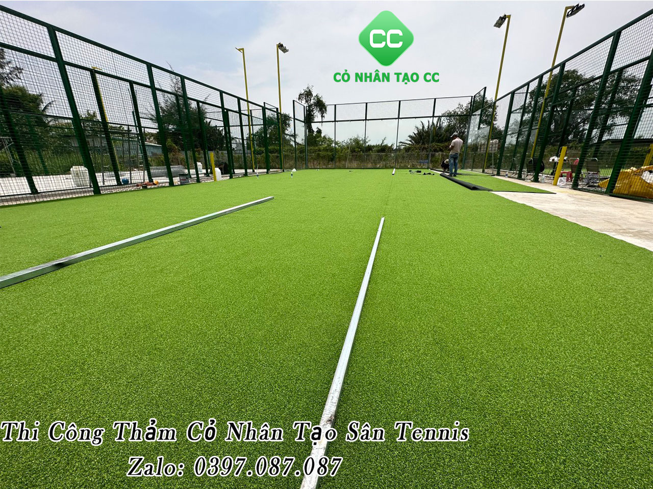 Thi công thảm cỏ nhân tạo Sân Tennis