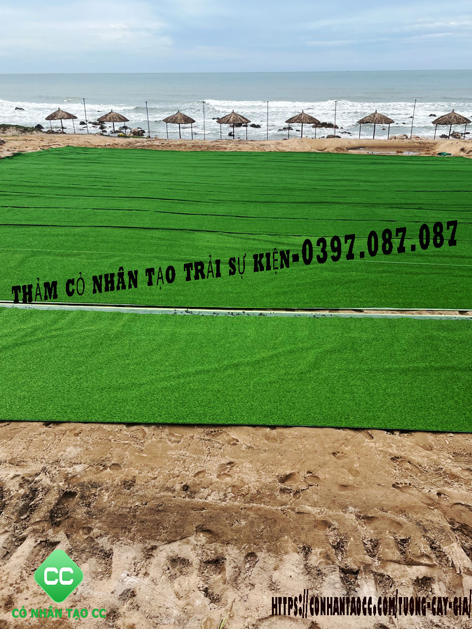 Thảm cỏ nhân tạo trải bãi biển